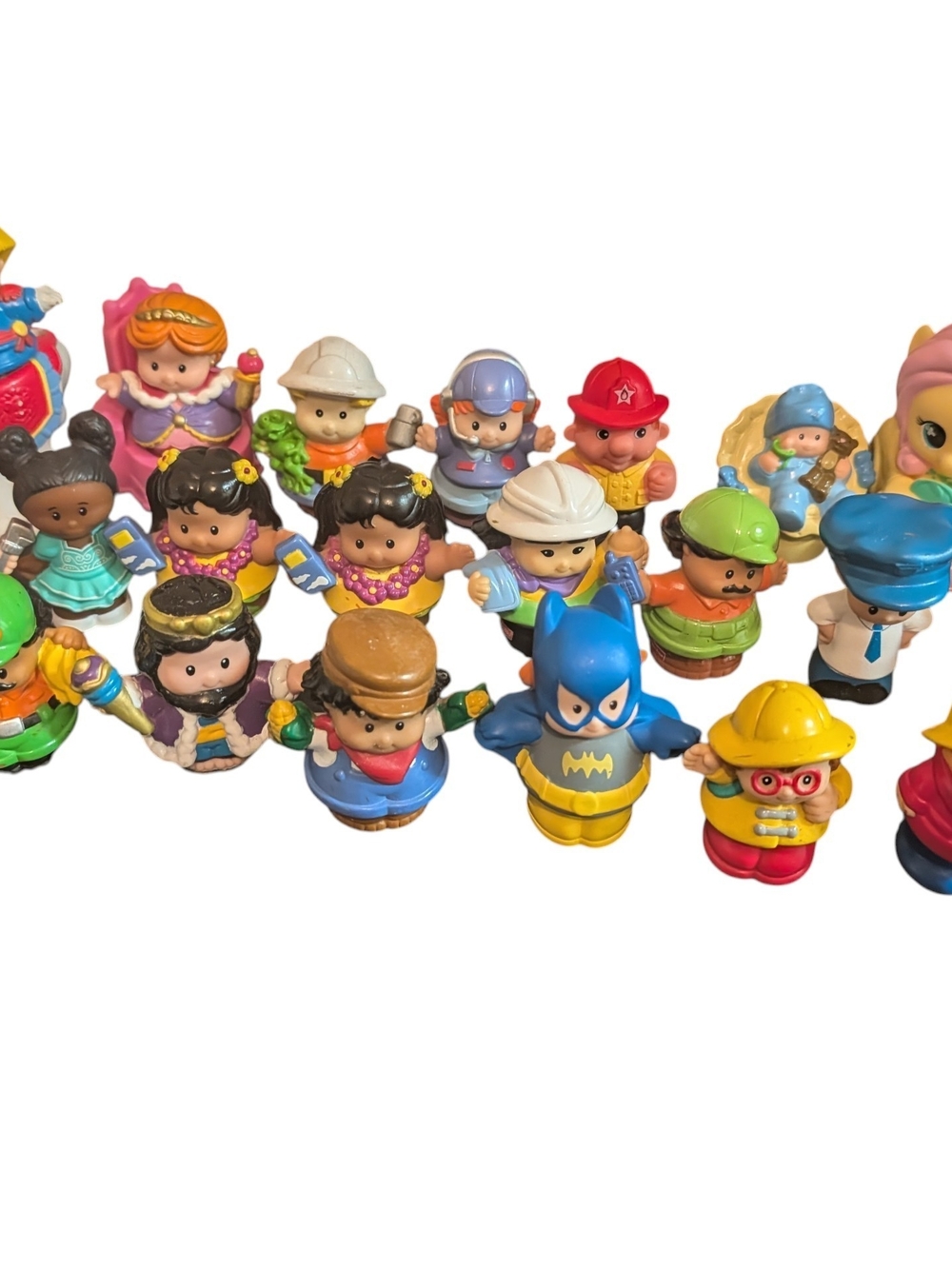 Fisher Price Little People 24 pc Lot Fluttershy Batgirl Prince Princess Vintage